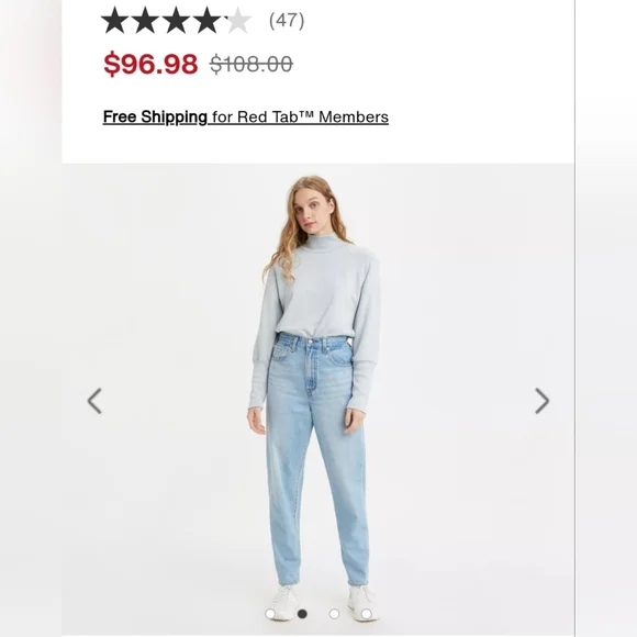 Levis High Loose Taper Jeans W27 - Picture 3 of 6